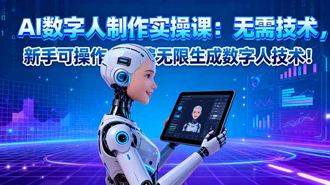 (16376期)AI数字人制作实操课:无需技术,新手可操作,免费无限生成数字人技术! 20251024070603-68fb255bd2d45.jpg