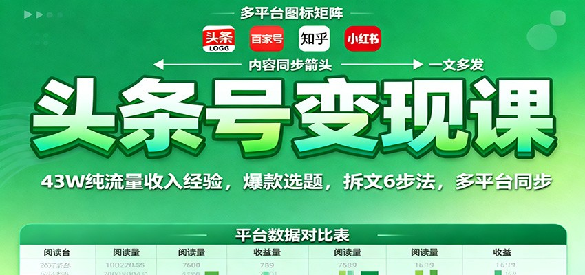 fy19793期-头条号变现课:43W纯流量收入经验,爆款选题,拆文6步法,多平台同步 20251025050059-68fc598bcb190.jpg