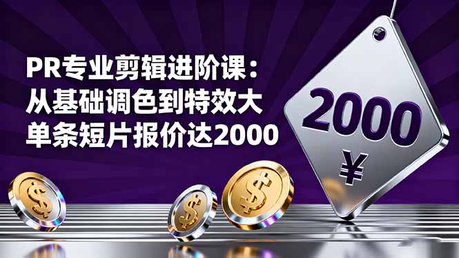 (16381期)PR专业剪辑进阶课:从基础调色到特效大片的进阶技能,单条短片报价达2000 20251025070415-68fc766fe0475.jpg