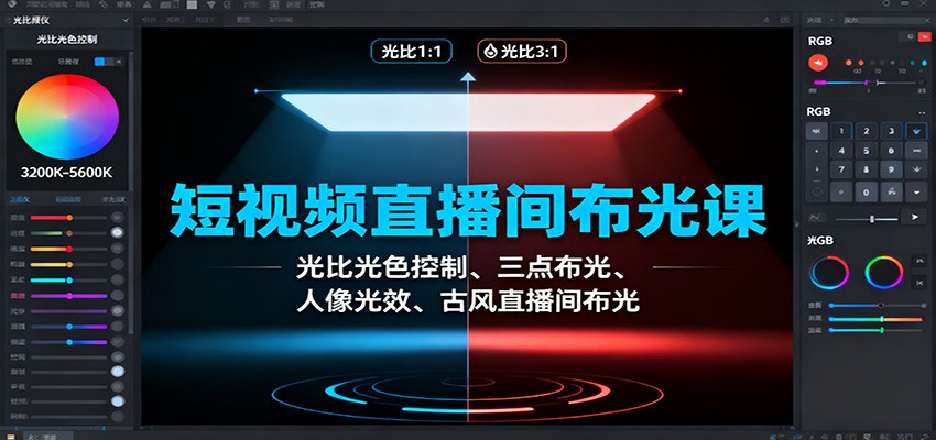 fy19922期-短视频直播间布光课:光比光色控制、三点布光、人像光效、古风直播间布光 20251029010309-690167cd49027.jpg