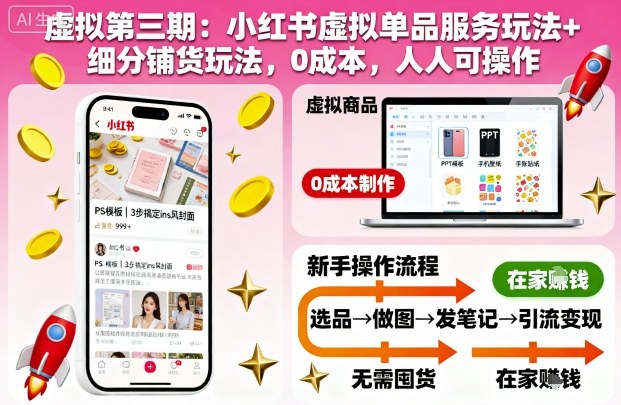 mp41154期-虚拟第三期:小红书虚拟单品服务玩法+细分铺货玩法,0成本,人人可操作(更新) 20251104030340-69096d0c3ec36.jpg
