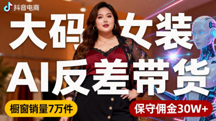 mp43301期-抖音小众赛道,大码女装AI反差带货,不用直播,每天6条作品,橱窗卖7万件,保守佣金30W+ 20251125030548-69251d0ccd347.jpg