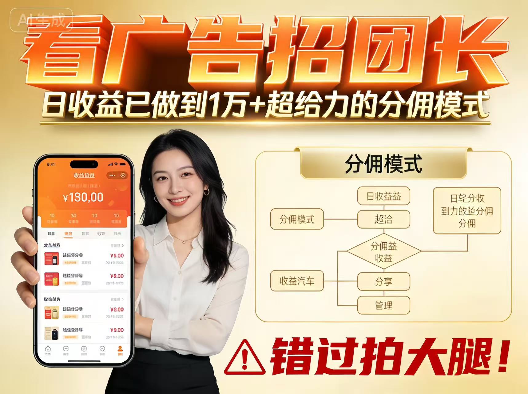 fy21671期-看广告招团长,团队收益已做到日入1万,分佣模式超给力,错过拍大腿 20251209070317-6937c9b550e86.jpg