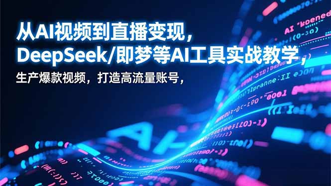 (17001期)从AI视频到直播变现,DeepSeek/即梦等AI工具实战教学,生产爆款视频,打造高流量账号 20260103010401-69586b01de7eb.jpg