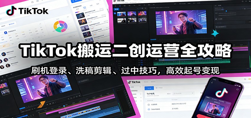 TikTok搬运二创运营全攻略:刷机登录、洗稿剪辑 、过中技巧,高效起号变现 20260124190039-697516d724480.jpg