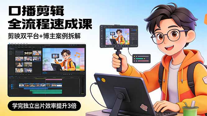 (17420期)口播剪辑全流程速成课,剪映双平台+博主案例拆解,学完独立出片效率提升3倍 20260219170039-699741b738ecb.jpg