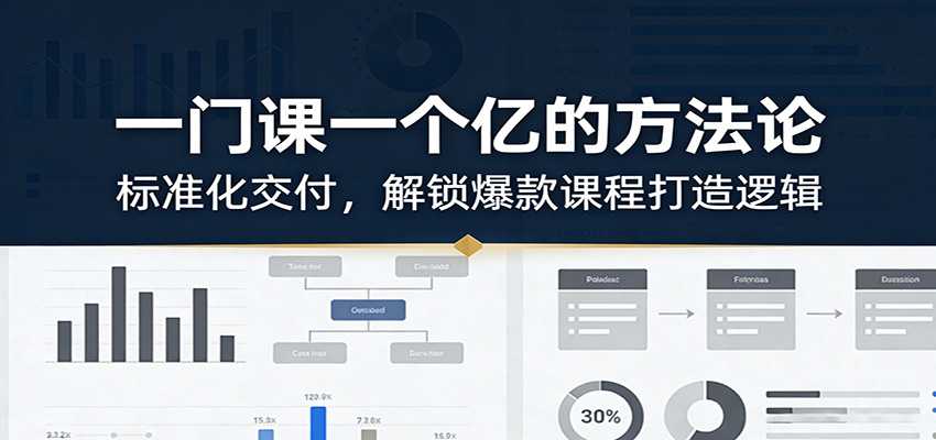 一门课一个亿的方法论:标准化交付,解锁爆款课程打造逻辑 20260224050044-699d307c0eac0.jpg