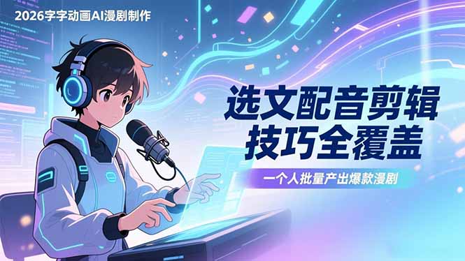 (17477期)2026字字动画AI漫剧制作-1期,选文配音剪辑技巧全覆盖,一个人就能批量产出爆款漫剧 20260228170043-69a31f3ba9295.jpg