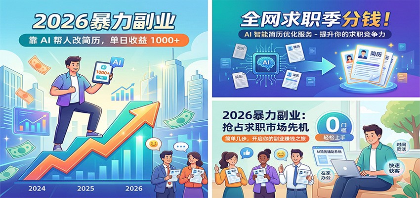 2026暴力副业:靠AI帮人改简历,单日收益1000+,全网求职季分钱 20260326050055-69c4bd87be5bc.jpg
