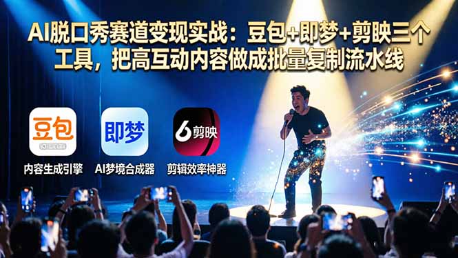(17990期)AI脱口秀赛道变现实战:豆包+即梦+剪映三个工具,把高互动内容做成批量复制流水线 20260413050216-69dc78d83138f.jpg
