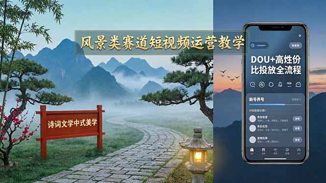 (17992期)风景类赛道短视频运营教学:诗词文学中式美学,新号养号对标账号定位,DOU+高性价比投放全流程 20260413050227-69dc78e3ea1e1.jpg