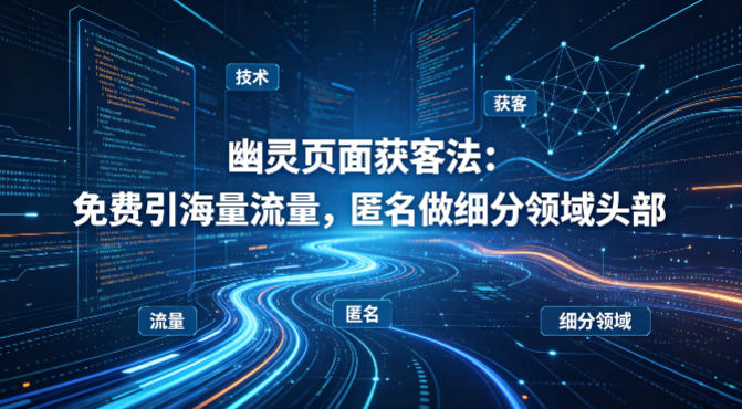 用懂技术!幽灵页面获客法:免费引海量流量,匿名做细分领域头部 20260414050122-69ddca226d104.jpg