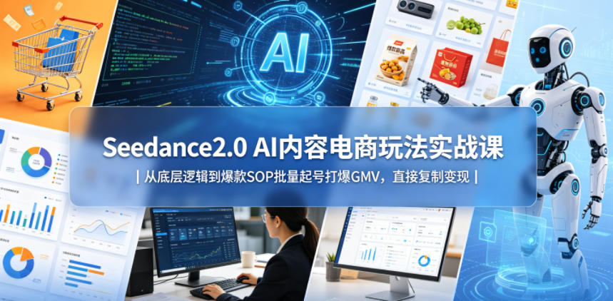 Seedance2.0 AI内容电商玩法实战课|从底层逻辑到爆款SOP批量起号打爆GMV,直接复制变现 20260512030043-6a0297db3b9ed.jpg