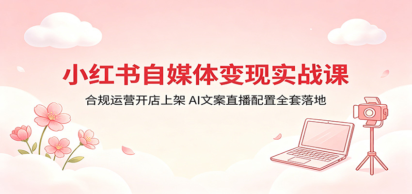 小红书自媒体变现实战课:合规运营开店上架,AI文案直播配置全套落地 20260512050109-6a02b41527c2c.jpg