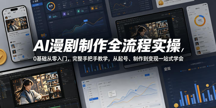 AI漫剧制作全流程实操,0基础从零入门,完整手把手教学,从起号、制作到变现一站式学会 20260512070048-6a02d0207abec.jpg