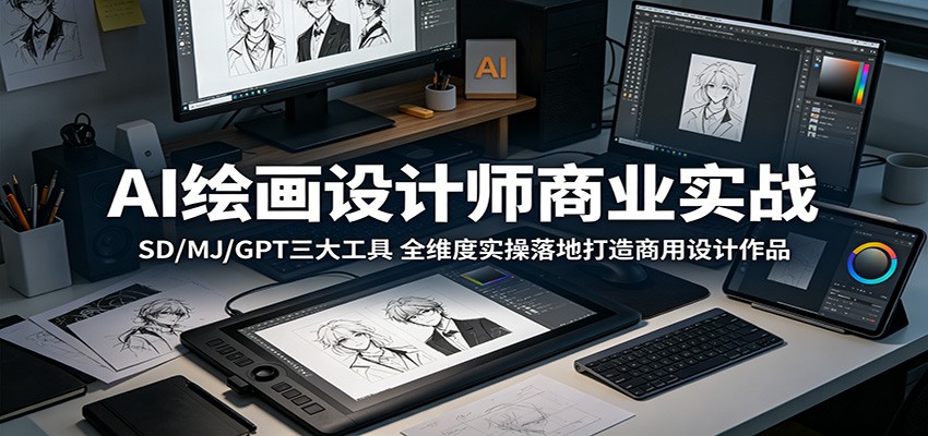 AI绘画设计师商业实战:SD/MJ/GPT三大工具,全维度实操落地打造商用设计作品 20260521070201-6a0eade9415f7.jpg