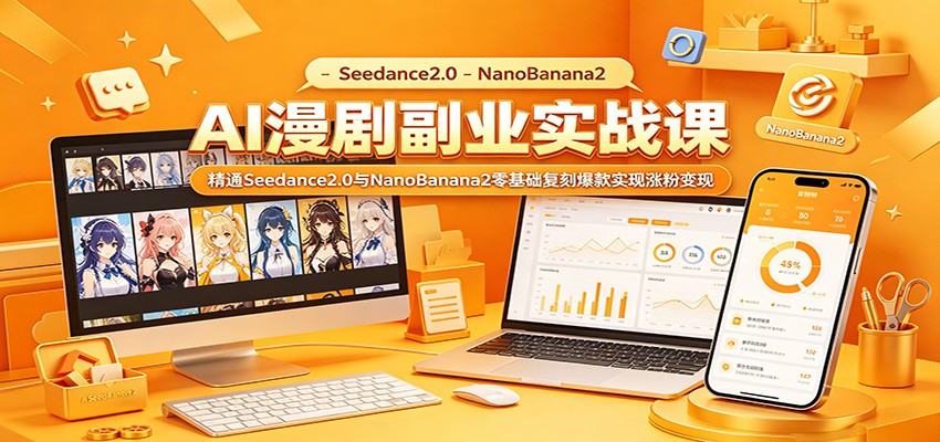 AI漫剧副业实战课:精通Seedance2.0与NanoBanana2零基础复刻爆款实现涨粉变现 20260531121139-6a1c257bbcd4c.jpg