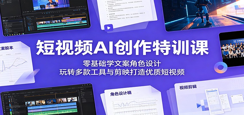 短视频AI创作特训课:零基础学文案角色设计,玩转多款工具与剪映打造优质短视频 20260531121145-6a1c2581e5e69.jpg