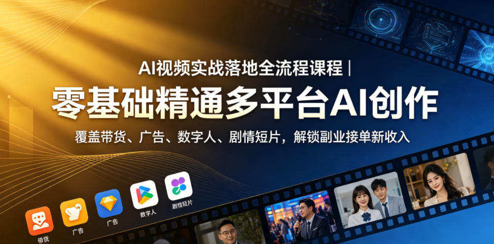 AI视频实战落地全流程课程|零基础精通多平台AI创作,覆盖带货、广告、数字人、剧情短片,解锁副业接单新收入 20260601050618-6a1d134adcf3d.jpg
