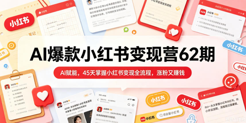 AI爆款小红书变现营62期2026年5月,AI赋能,45天掌握小红书变现全流程,涨粉又賺钱 20260601050628-6a1d13542cf40.jpg