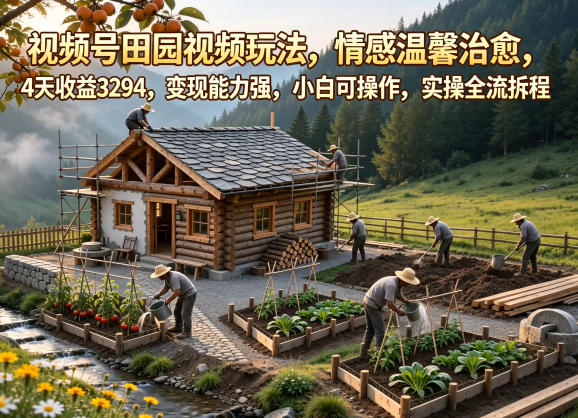 视频号田园视频玩法,情感温馨治愈,4天收益3294,变现能力强,小白可操作,实操全流程拆解 20260601073500-6a1d3624bf00c.jpg