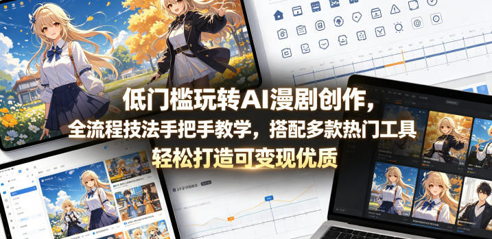 低门槛玩转AI漫剧创作,全流程技法手把手教学,搭配多款热门工具,轻松打造可变现优质作品 20260601073605-6a1d366576f07.jpg