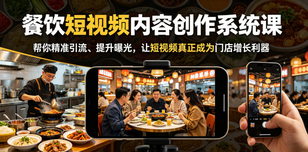 餐饮短视频内容创作系统课,帮你精准引流、提升曝光,让短视频真正成为门店增长利器 20260602150027-6a1ef00b7493d.jpg