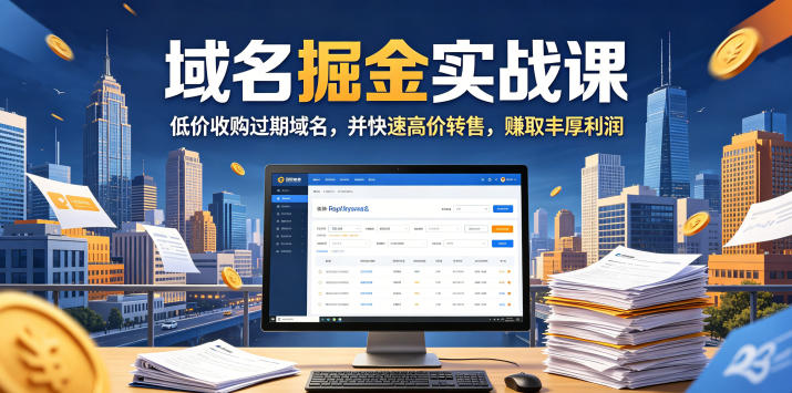 域名交易掘金实战课,低价收购过期域名,并快速高价转售,賺取丰厚利润【原创双语字幕】 20260603070051-6a1fd123d5c9e.jpg