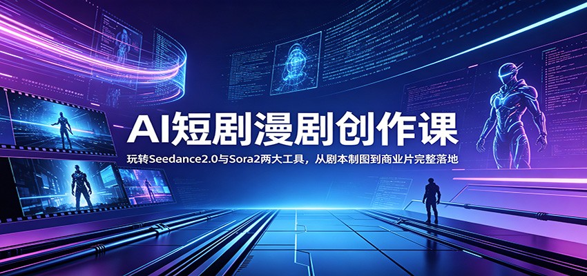 AI短剧漫剧创作课:玩转Seedance2.0与 Sora2两大工具,从剧本制图到商业片完整落地 20260606190048-6a246e60dbbd3.jpg
