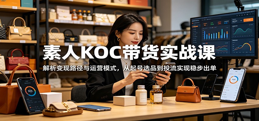 素人KOC带货实战课:解析变现路径与运营模式,从起号选品到投流实现稳步出单 20260606190052-6a246e643291b.jpg