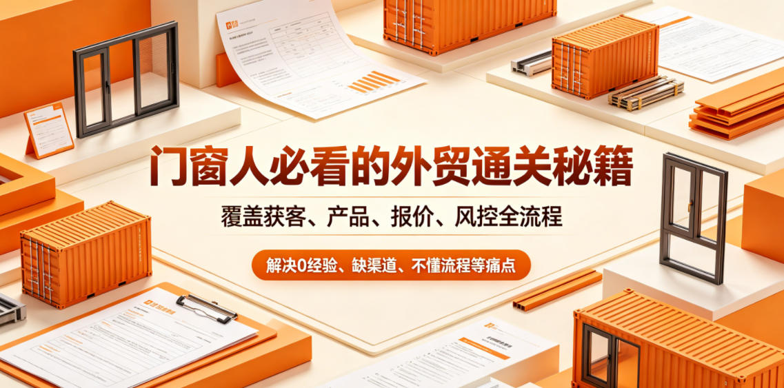 门窗人必看的外贸通关秘籍,块覆盖获客、产品、报价、风控全流程,解决0经验、缺渠道、不懂流程等痛点 20260607150042-6a25879a276c7.jpg