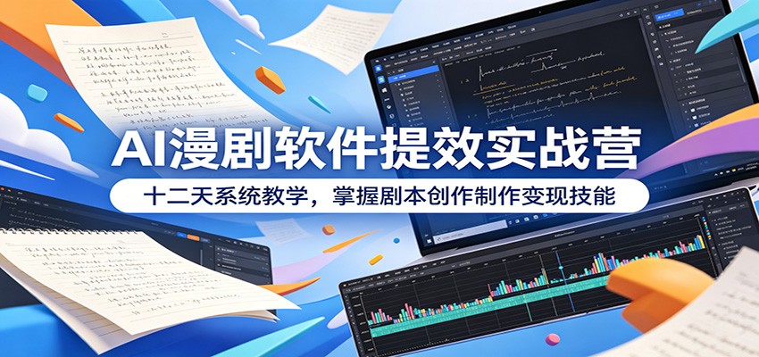 AI漫剧软件提效实战营:十二天系统教学,掌握剧本创作制作变现技能 20260610130407-6a2960c74455e.jpg