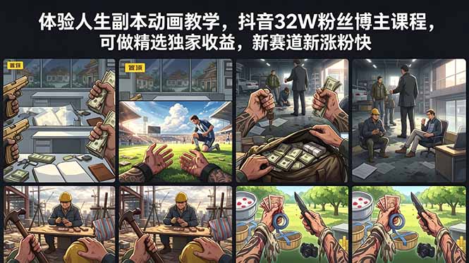 (18826期)体验人生副本动画教学, 抖音32W粉丝博主课程,可做精选独家收益,新赛道新涨粉快 20260610130858-6a2961ea16320.jpg