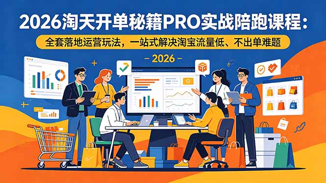 (18844期)2026淘天开单秘籍PRO实战陪跑课程:全套落地运营玩法,一站式解决淘宝流量低、不出单难题 20260611170029-6a2ae9ad3ac23.jpg