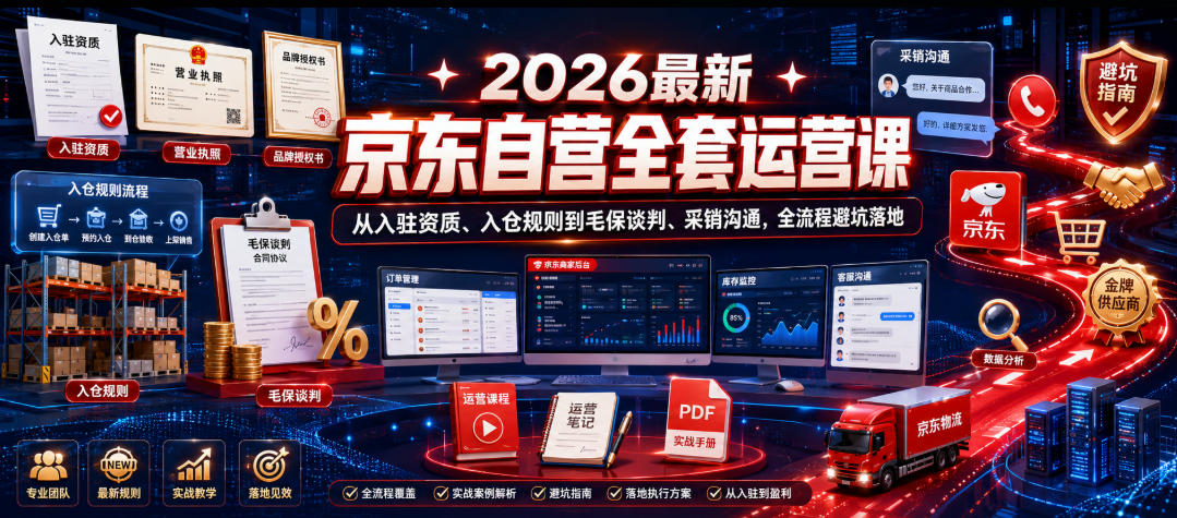 2026最新京东自营全套运营课,从入驻资质、入仓规则到毛保谈判、采销沟通,全流程避坑落地 20260612130024-6a2c02e8b96ff.jpg