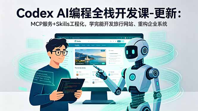 (18858期)Codex AI编程全栈开发课-更新:MCP服务+Skills工程化,学完能开发旅行网站、重构企业系统 20260613030029-6a2cc7cd8f2f4.jpg
