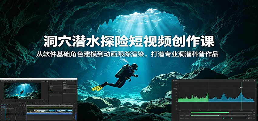 洞穴潜水探险短视频创作课:从软件基础角色建模到动画跟踪渲染,打造专业洞潜科普作品 20260613170032-6a2d8cb0e702b.jpg