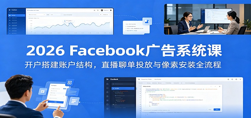 2026 Facebook广告系统课:开户搭建账户结构,直播聊单投放与像素安装全流程 20260617090047-6a32623f03d8d.jpg
