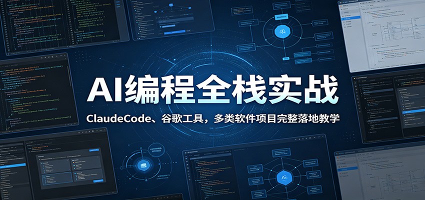 AI编程全栈实战:ClaudeCode、谷歌工具,多类软件项目完整落地教学 20260617090048-6a326240c0589.jpg