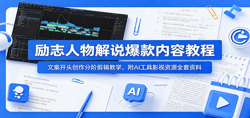 励志人物解说爆款内容教程:文案开头创作分阶剪辑教学,附AI 工具影视资源全套资料 20260617190049-6a32eee1a1c68.jpg