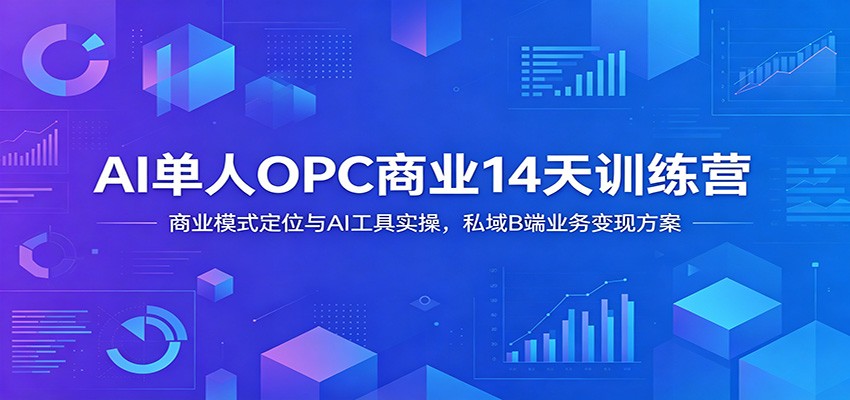 AI单人OPC商业14天训练营:商业模式定位与AI工具实操,私域B端业务变现方案 20260622190049-6a398661aacba.jpg