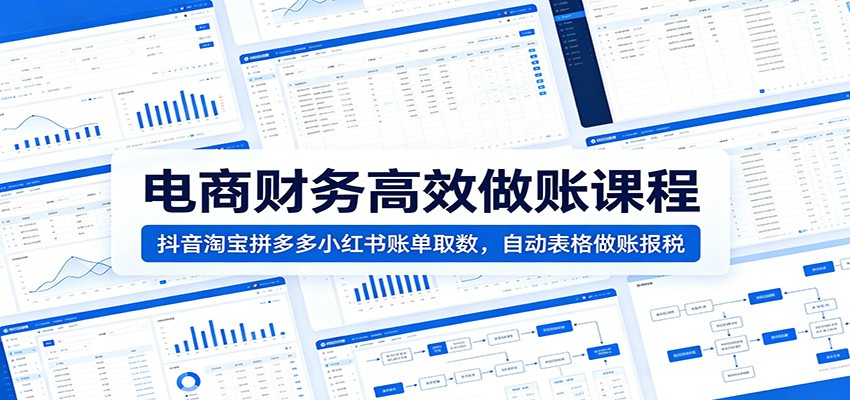 电商财务高效做账课程:抖音淘宝拼多多小红书账单取数,自动表格做账报税 20260630190050-6a44126255952.jpg