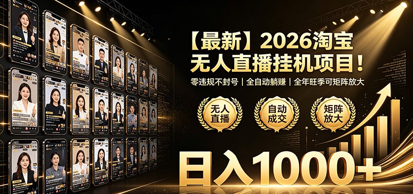 最新2026淘宝无人直播挂机项目!零违规不封号,全自动躺赚,日入1000+ 20260701050023-6a449ee7e3ea3.jpg
