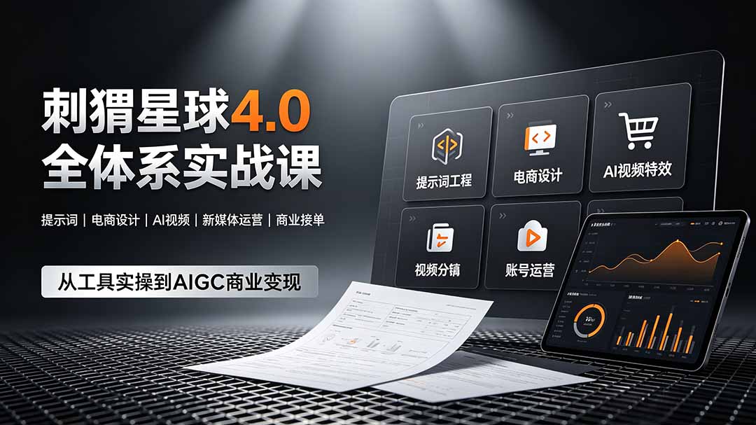 (19224期)刺猬星球4.0全体系实战课,覆盖提示词工程、电商设计、AI视频特效与新媒体运营,一站式掌握AIGC商业核心技能 20260706190042-6a4bfb5a8068f.jpg