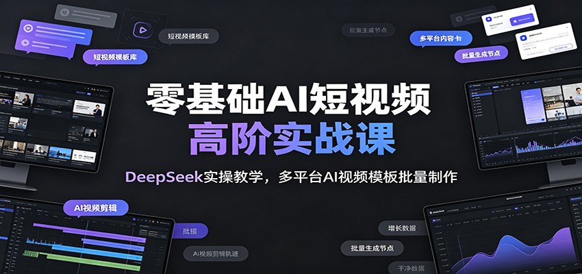 零基础AI短视频高阶实战课:DeepSeek实操教学,多平台AI视频模板批量制作 20260707070051-6a4ca423aa9f0.jpg