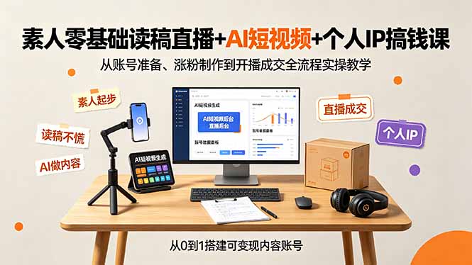 (19232期)素人零基础读稿直播+AI短视频+个人IP搞钱课,从账号准备、涨粉制作到开播成交全流程实操教学 20260707150135-6a4d14cf1a5d4.jpg