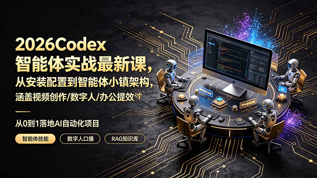 (19237期)2026Codex智能体实战最新课,从安装配置到智能体小镇架构,涵盖视频创作/数字人/办公提效全技能 20260707150211-6a4d14f374f10.jpg