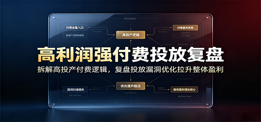 高利润强付费投放复盘:拆解高投产付费逻辑,复盘投放漏洞优化拉升整体盈利 20260709170049-6a4fd3c16af07.jpg