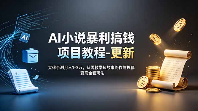 (19293期)AI小说暴利搞钱项目教程-更新,大佬亲测月入1-3万,从零教学短故事创作与投稿变现全套玩法 20260711090332-6a5206e4a5946.jpg