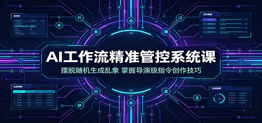 AI工作流精准管控系统课:摆脱随机生成乱象,掌握导演级指令创作技巧 20260716010036-6a582d346619e.jpg